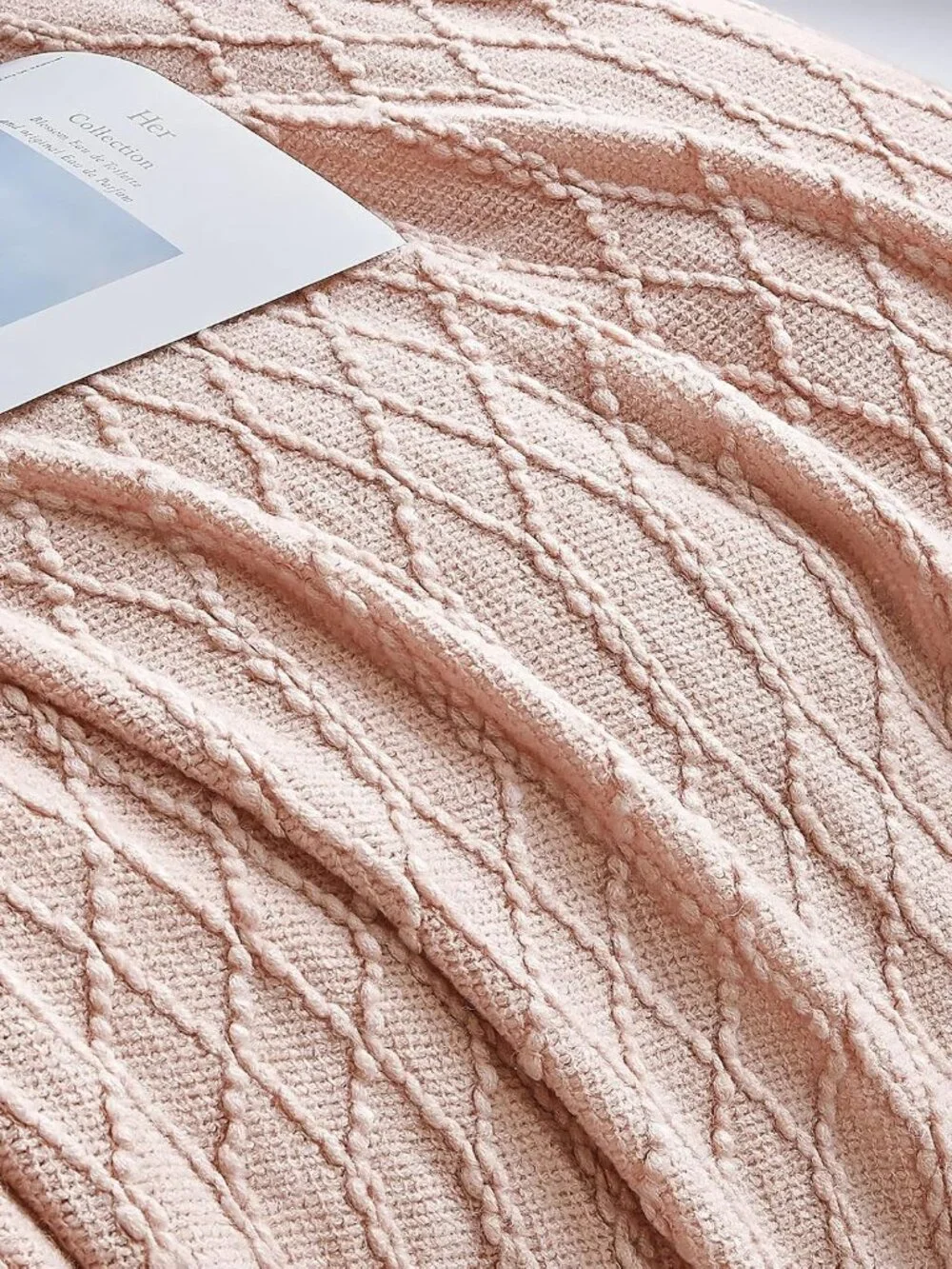 Acrylic Knitted Throw Blanket 50x60 in